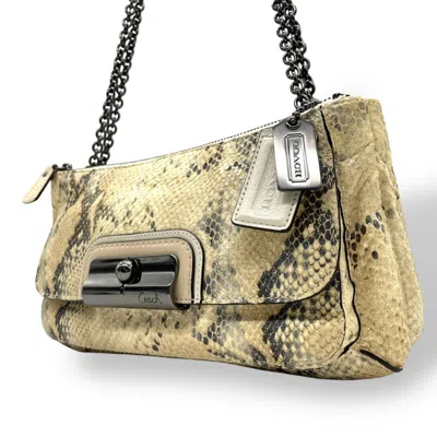 Pre-owned Coach Leather Handbag () In Sand