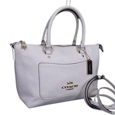 Pre-owned Coach Leather Handbag () In White