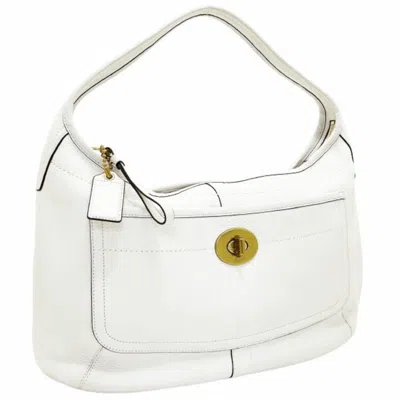 Pre-owned Coach Leather Handbag () In White