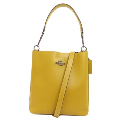 Pre-owned Coach Leather Handbag () In Yellow