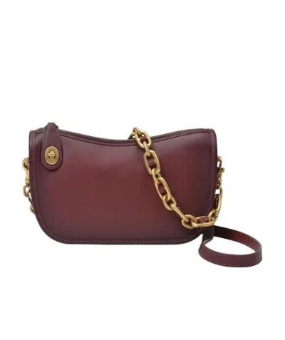 Coach Leather Handbag In Red