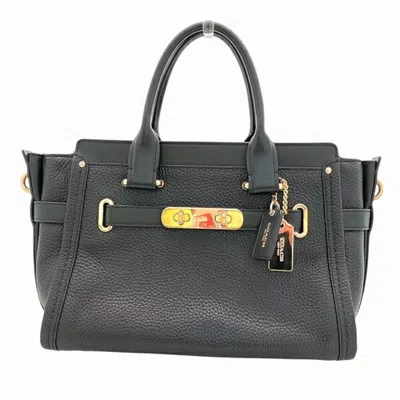 Pre-owned Coach Leather Handbag Shoulder Bag () In Black