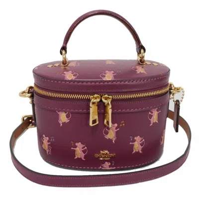 Pre-owned Coach Leather Handbag Shoulder Bag () In Purple