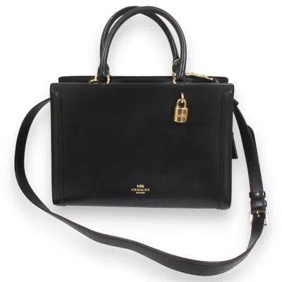 Pre-owned Coach Leather Handbag Shoulder Bag () In Black