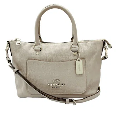Pre-owned Coach Leather Handbag Shoulder Bag () In Gray