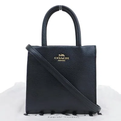 Pre-owned Coach Leather Handbag Shoulder Bag () In Black