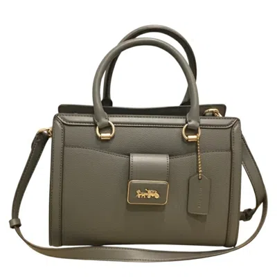Pre-owned Coach Leather Handbag Shoulder Bag () In Gray