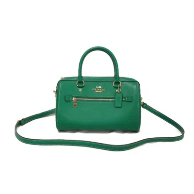 Pre-owned Coach Leather Handbag Shoulder Bag () In Green