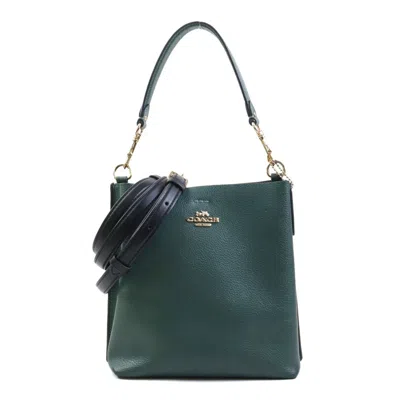 Pre-owned Coach Leather Handbag Shoulder Bag () In Green