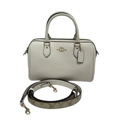 Pre-owned Coach Leather Handbag Shoulder Bag () In White