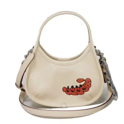 Pre-owned Coach Leather Handbag Shoulder Bag () In White