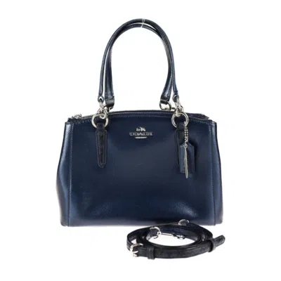 Pre-owned Coach Leather Handbag Shoulder Bag Tote Bag () In Blue