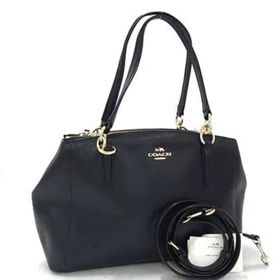 Pre-owned Coach Leather Handbag Shoulder Bag Tote Bag () In Blue