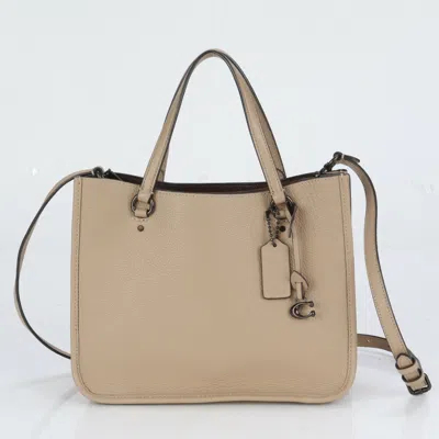 Pre-owned Coach Leather Handbag Shoulder Bag Tote Bag () In Sand