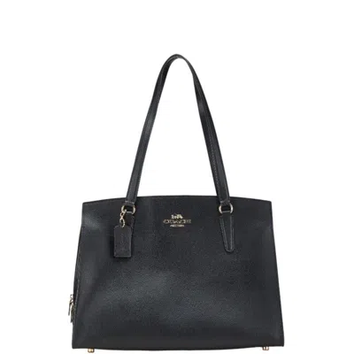 Pre-owned Coach Leather Handbag Tote Bag () In Black