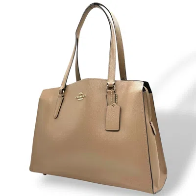 Pre-owned Coach Leather Handbag Tote Bag () In Sand
