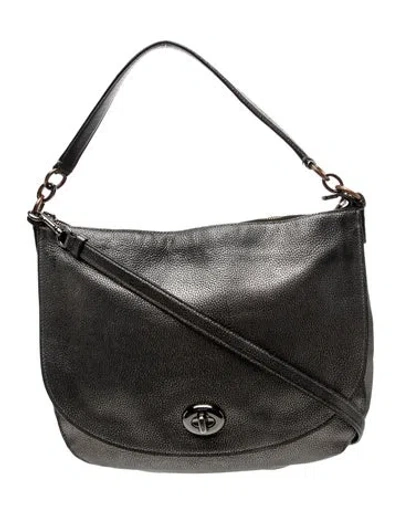 Pre-owned Coach Leather Hobo In Black