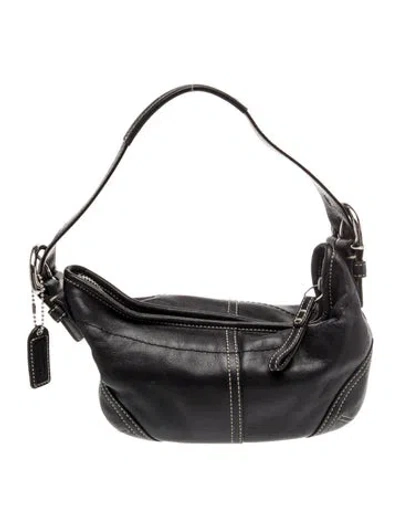 Pre-owned Coach Leather Hobo In Black