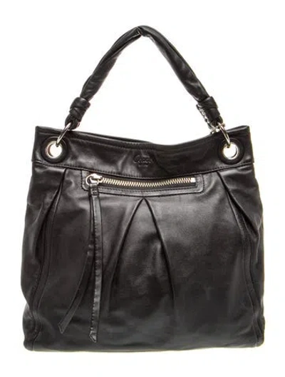 Pre-owned Coach Leather Hobo In Black