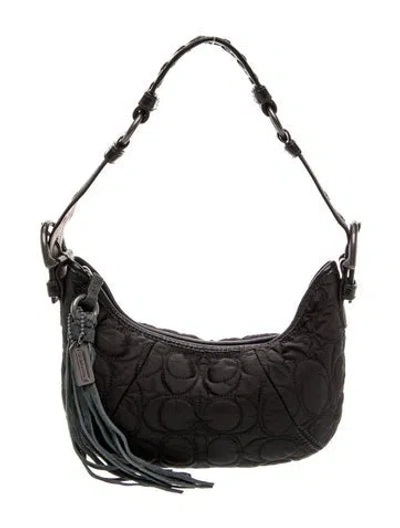Pre-owned Coach Leather Hobo In Black