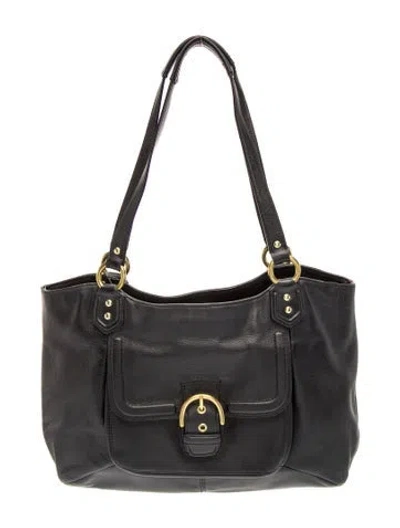 Pre-owned Coach Leather Hobo In Black