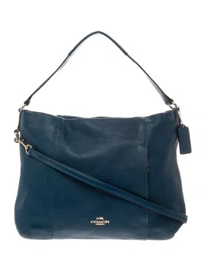 Pre-owned Coach Leather Hobo In Blue