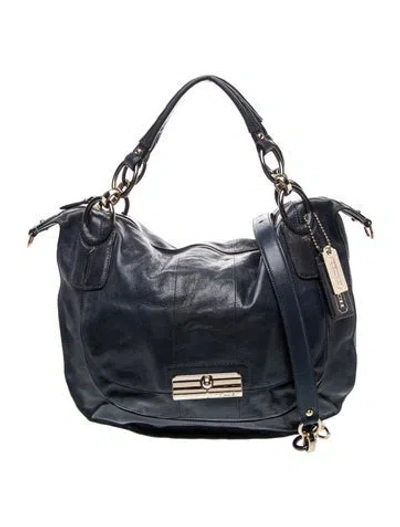Pre-owned Coach Leather Hobo In Blue