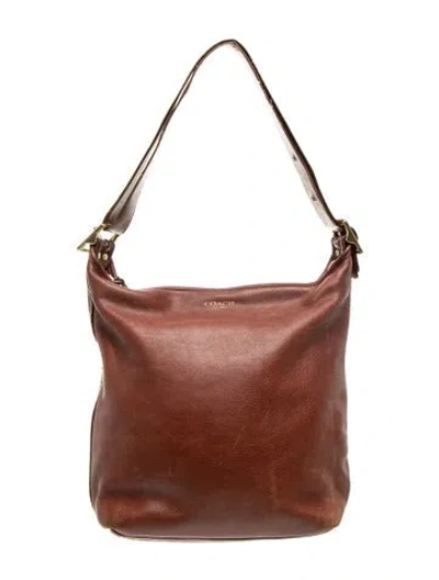 Pre-owned Coach Leather Hobo In Brown
