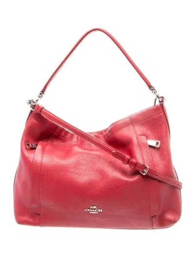 Pre-owned Coach Leather Hobo In Burgundy