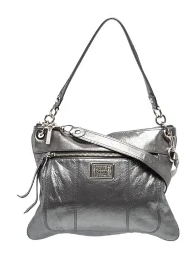 Pre-owned Coach Leather Hobo In Gray