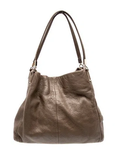 Pre-owned Coach Leather Hobo In Gray