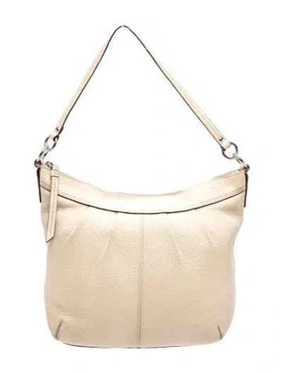 Pre-owned Coach Leather Hobo In Neutral