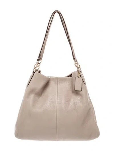 Pre-owned Coach Leather Hobo In Neutral