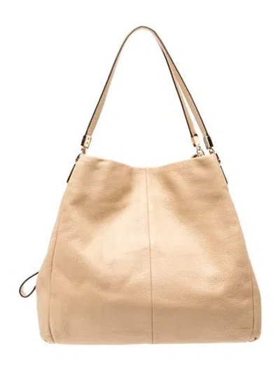 Pre-owned Coach Leather Hobo In Neutral