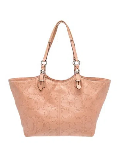 Pre-owned Coach Leather Hobo In Neutral