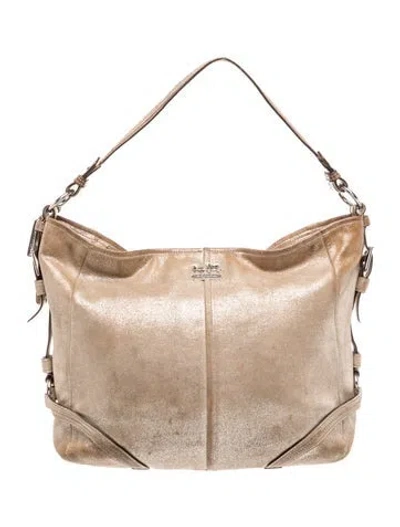 Pre-owned Coach Leather Hobo In Neutral
