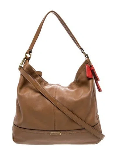 Pre-owned Coach Leather Hobo In Neutral