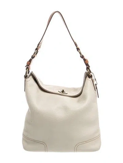 Pre-owned Coach Leather Hobo In Neutrals