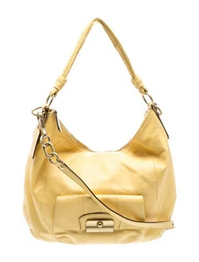 Pre-owned Coach Leather Hobo In Yellow