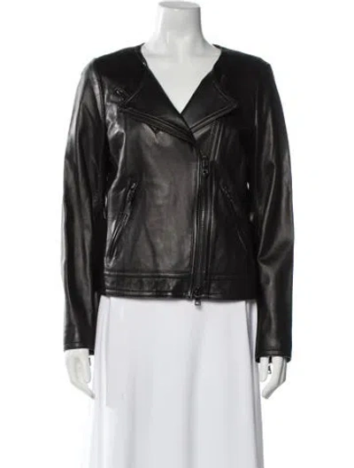 Pre-owned Coach Leather Jacket In Black