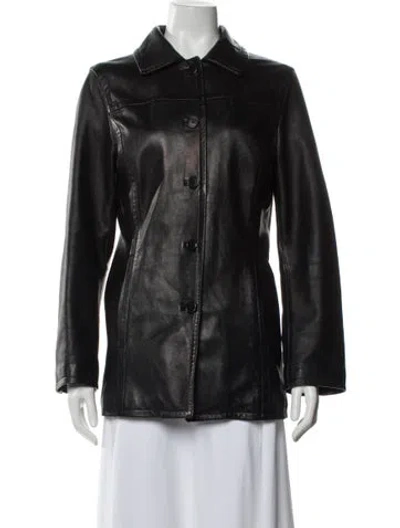 Pre-owned Coach Leather Jacket In Black