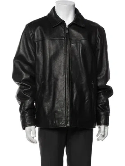 Pre-owned Coach Leather Jacket In Black