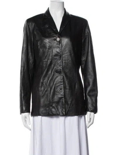 Pre-owned Coach Leather Jacket In Black