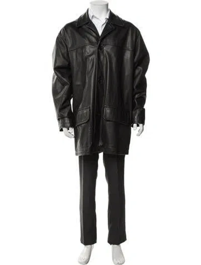 Pre-owned Coach Leather Jacket In Black