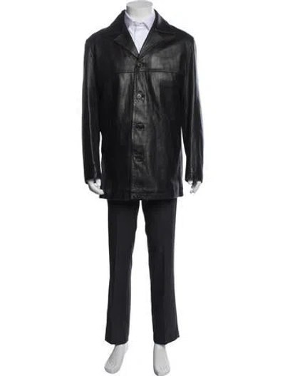 Pre-owned Coach Leather Jacket In Black