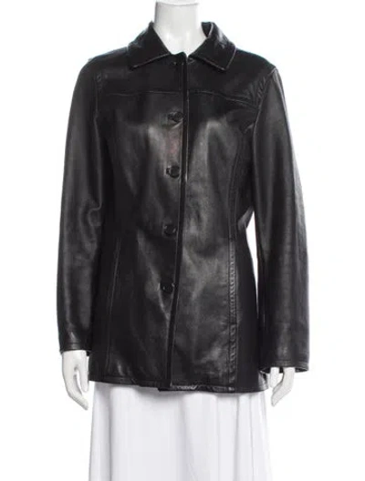 Pre-owned Coach Leather Jacket In Black