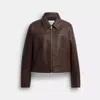 Coach Leather Jacket In Brown