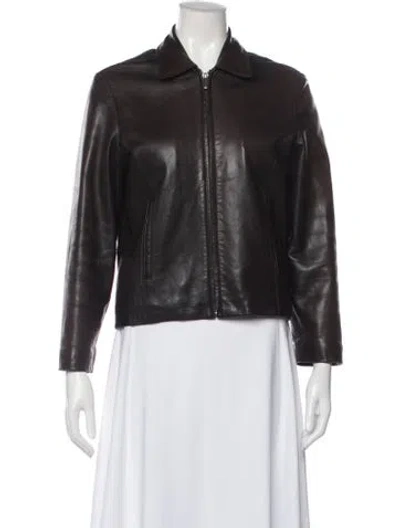 Pre-owned Coach Leather Jacket In Brown