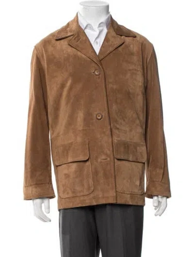 Pre-owned Coach Leather Jacket In Neutrals