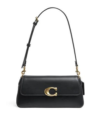 Coach Leather Jet Shoulder Bag In Black